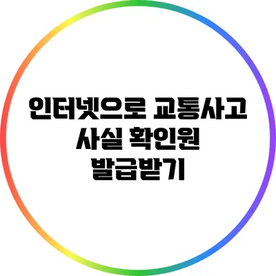 인터넷으로 교통사고 사실 확인원 발급받기