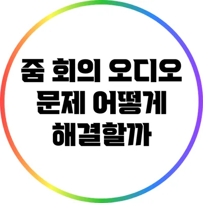 줌 회의 오디오 문제 어떻게 해결할까?