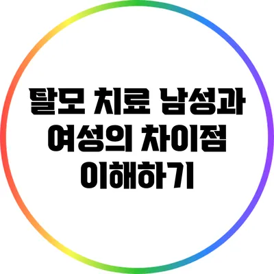 탈모 치료: 남성과 여성의 차이점 이해하기