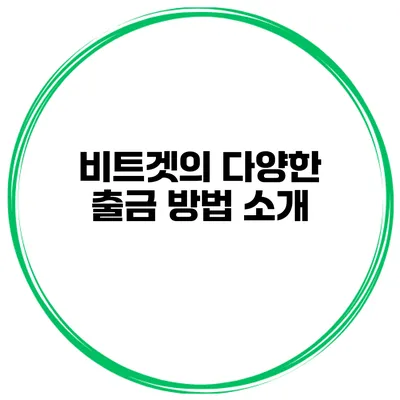 비트겟의 다양한 출금 방법 소개