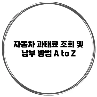 자동차 과태료 조회 및 납부 방법 A to Z