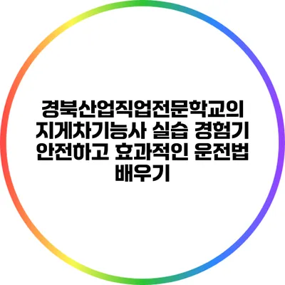 경북산업직업전문학교의 지게차기능사 실습 경험기: 안전하고 효과적인 운전법 배우기
